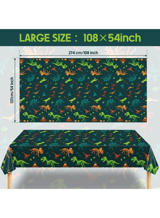 Tudomro 3 Pieces Dinosaur Plastic Party Tablecloth Dinosaur Birthday Table Cover Decorations Disposable Dinosaur Table Cover For Kids Boy Birthday Classroom Party Supplies 54 X 108 Inch - Image 3