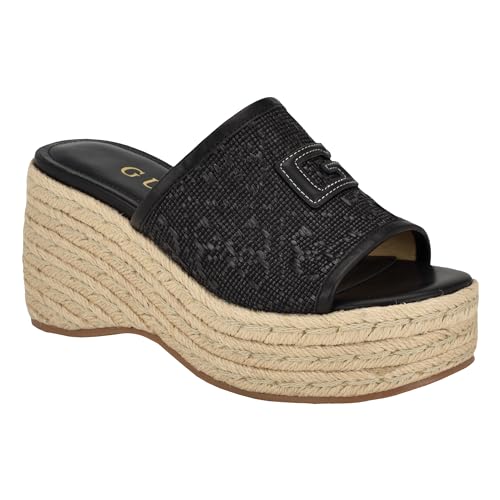Guess Women's Zakki Wedge Sandal, Black, 002, 9.5 - Image 1