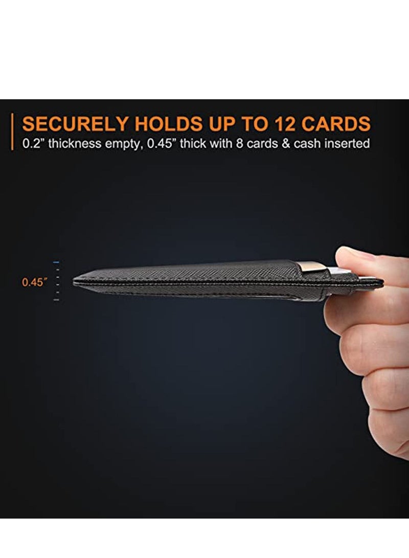 SYOSI Slim Wallet with Money Clip Blocking Bifold Credit Card Holder with Gift Box Minimalist Front Pocket Leather Wallets Gift-Boxed - Image 3