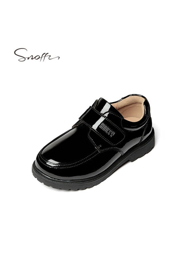 Snoffy Sinafei Boys' Student Leather Shoes, School Performance Shoes, Children's Black Leather Shoes, Suit Shoes For Young Hosts, Formal Shoes, Glossy Black, Size 38 - Image 4