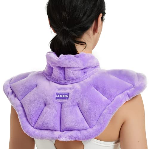 MORLIDEN Neck Heating Pad Microwavable for Shoulders Warmer Wrap Microwave Heating Pad for Neck and Shoulders for Pain Relief Purple - Image 2