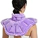 MORLIDEN Neck Heating Pad Microwavable for Shoulders Warmer Wrap Microwave Heating Pad for Neck and Shoulders for Pain Relief Purple - Image 1