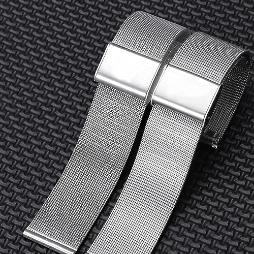 TStrap Mesh Watch Band Metal - Silver Quick Release Watch Bands for Men Women - Stainless Steel Smart Watches Strap Bracelet Replacement - 18mm 20mm 22mm - Image 3
