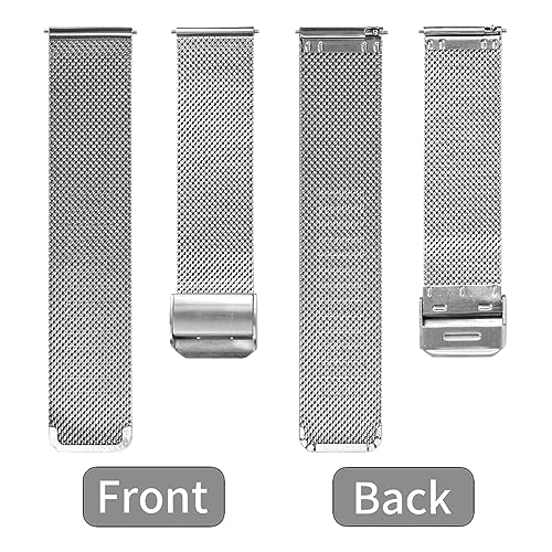 TStrap Mesh Watch Band Metal - Silver Quick Release Watch Bands for Men Women - Stainless Steel Smart Watches Strap Bracelet Replacement - 18mm 20mm 22mm - Image 2