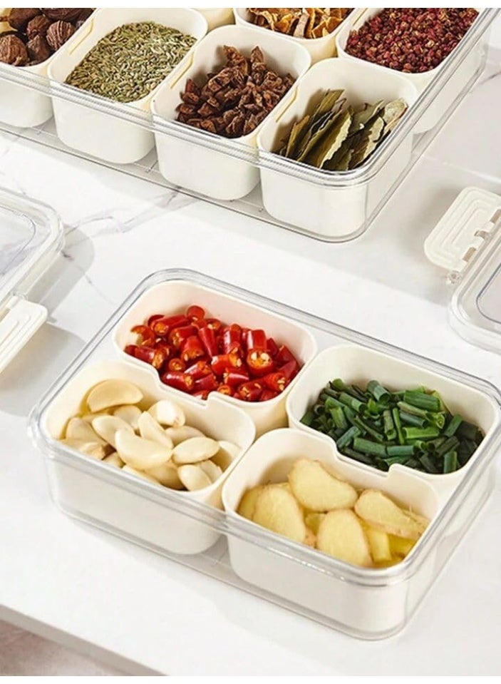 Luxoraq Portable Storage Containers for Fridge with Lid and Handle, 4 Removable Food Box Container with strainers, Fresh Produce Saver for Fruit, Vegetable, Refrigerator, Kitchen, Home, Picnic - Image 2