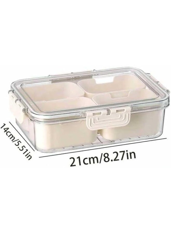 Luxoraq Portable Storage Containers for Fridge with Lid and Handle, 4 Removable Food Box Container with strainers, Fresh Produce Saver for Fruit, Vegetable, Refrigerator, Kitchen, Home, Picnic - Image 3
