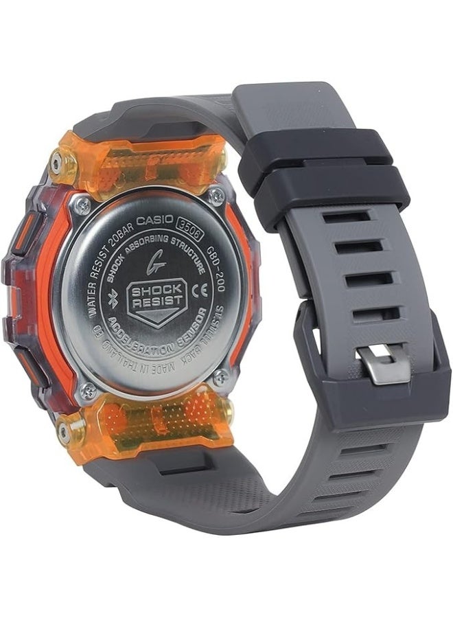 G-SHOCK ساعة يد رقمية للجنسين G-SHOCK GBD-200SM-1A5DR مقاومة للماء حتى 200 متر بحزام من الراتنج - Image 3