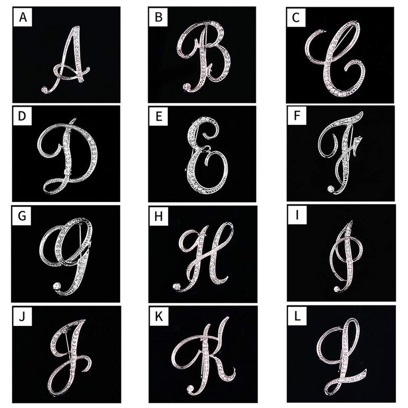 ETHOON Letter Brooch Pins Initial Rhinestone Brooch for Women Crafts Silvery S - Image 5