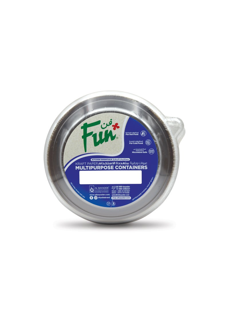 Fun Kraft Paper Multipurpose Containers With Clear Lids 6 Pcs