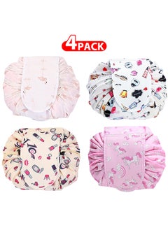 MARGOUN 4 Pack Drawstring Lazy Cosmetic Travel Bag Women Makeup Bag for Travel and Household to Storing Cosmetics  - Image 1