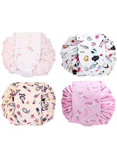 MARGOUN 4 Pack Drawstring Lazy Cosmetic Travel Bag Women Makeup Bag for Travel and Household to Storing Cosmetics  - Image 2
