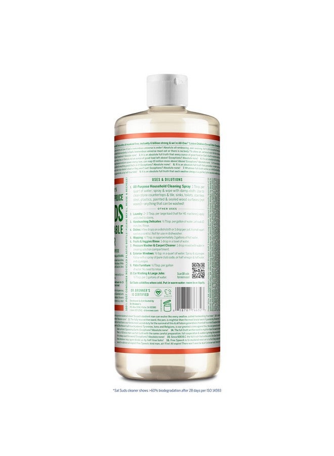 Dr. Bronner's - Sal Suds Biodegradable Cleaner (32 oz, 2-pack) - All-Purpose, Pine Cleaner for Floors, Laundry and Dishes, Concentrated, Cuts Grease and Dirt, Powerful Formula - Image 2