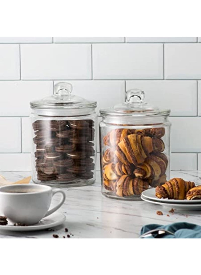 Kook Glass Kitchen Jars Food & Cookie Storage Containers for Pantry Airtight Lids Dishwasher Safe with Chalk and Labels 1/2 Gallon Set of 2 - Image 2