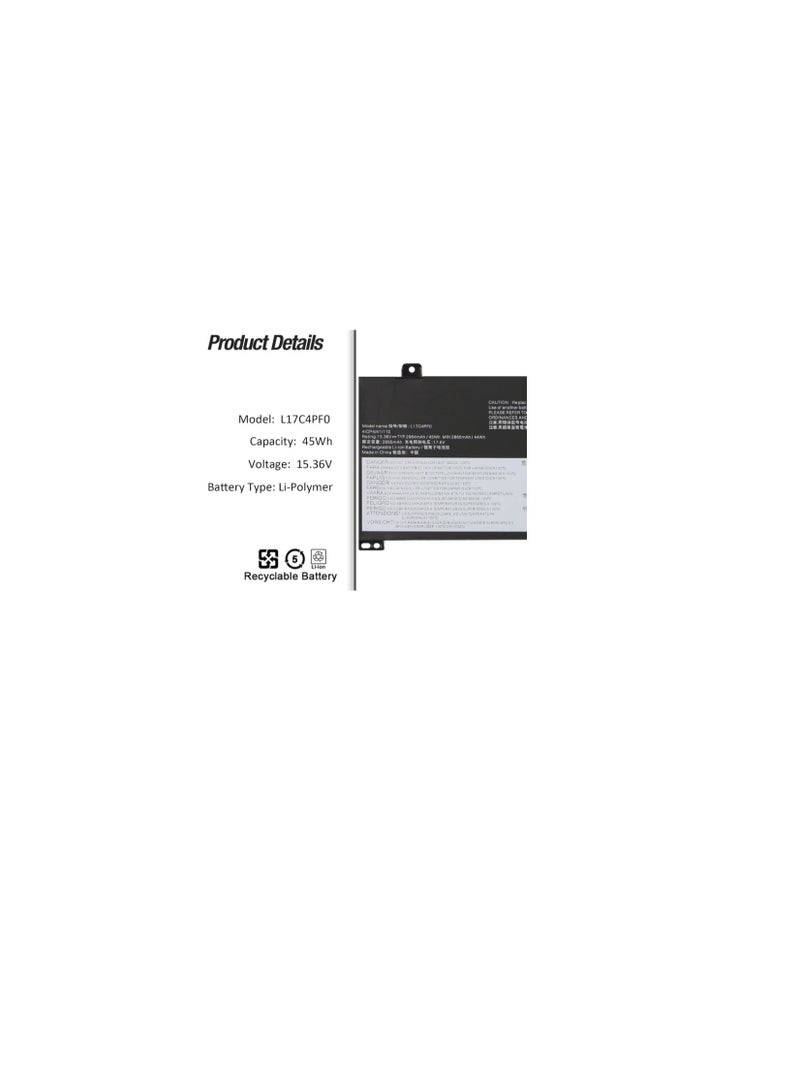 Terabyte بطارية لابتوب L17C4PF0 L17M4PF0 لجهاز Lenovo Ideapad S530-13IML S530-13IWL 81WU 81J7 Xiaoxin Air 13IWL 5B10R38649 5B10R38650 5B10W67314 SB10W67316 5B10W67405 SB10W67414 45Wh 4 خلايا - Image 4