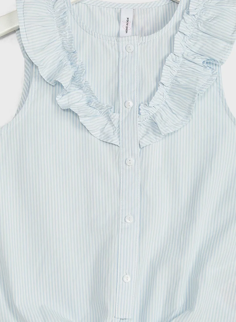 Vero Moda Girl Kids Striped Crew Neck Top