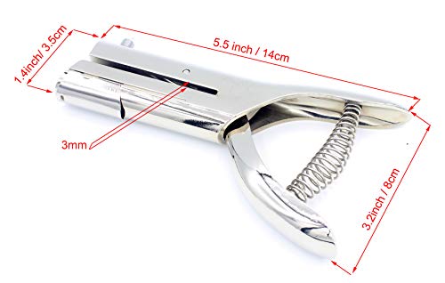 Kucaa 2-inch Reach 1/8 inch 3mm Deep Throat Heavy Duty Hand Held Single Hole Punch for PVC Cards ID Cards Badge Photos - Image 4