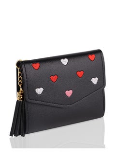 SYOSI Purses for Women, Soft Pu Leather Ladies Purses, Womens Purse with 5 Card Slots and Roomy Compartments, Small Wallet for Women, Girls Purses for Teenagers Black  - Image 1