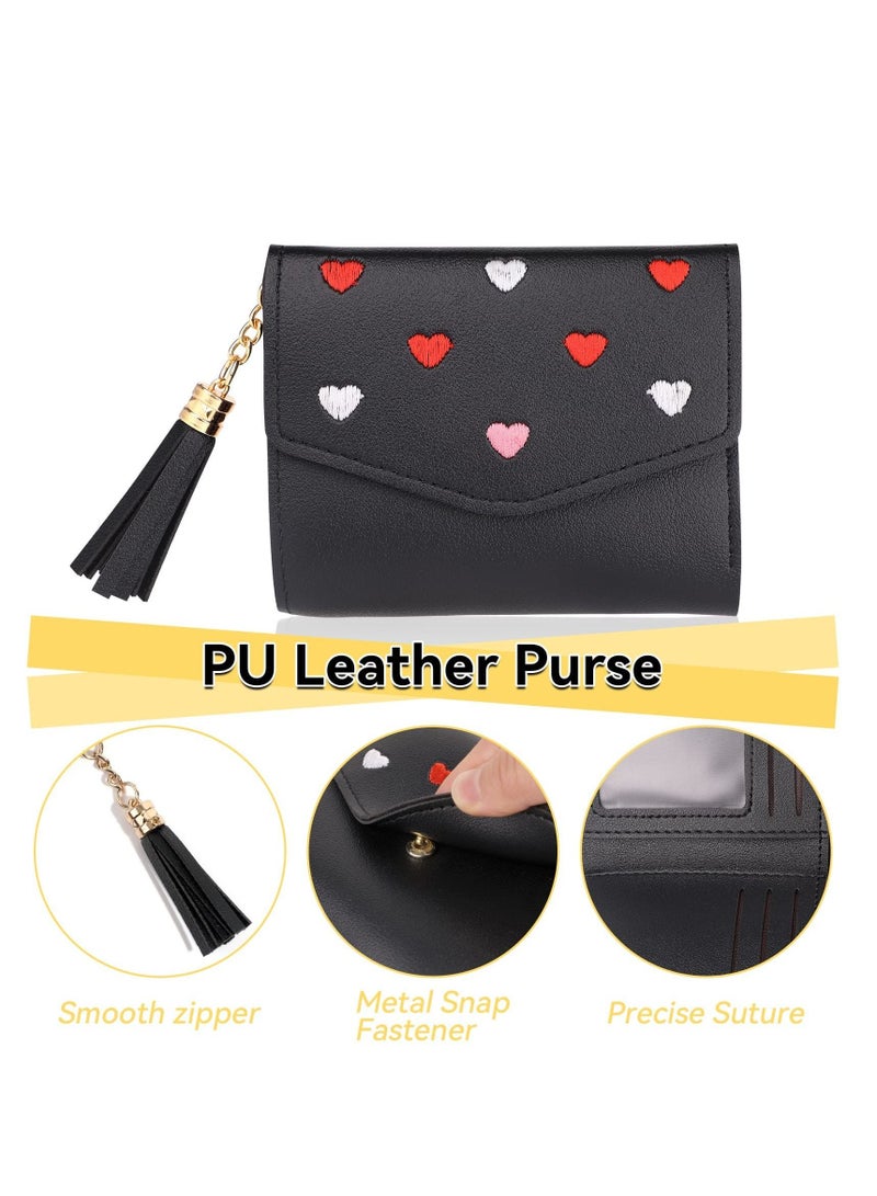 SYOSI Purses for Women, Soft Pu Leather Ladies Purses, Womens Purse with 5 Card Slots and Roomy Compartments, Small Wallet for Women, Girls Purses for Teenagers Black  - Image 5