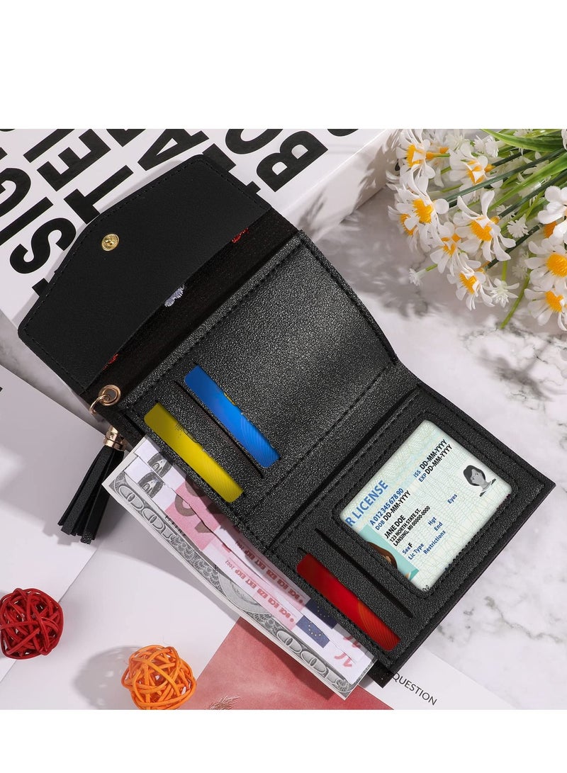 SYOSI Purses for Women, Soft Pu Leather Ladies Purses, Womens Purse with 5 Card Slots and Roomy Compartments, Small Wallet for Women, Girls Purses for Teenagers Black  - Image 3