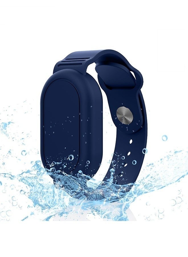 With Silicone Bracelet for Samsung Galaxy Smart Tag 2 - Silicon Protective Case - Adjustable Anti-Lost Watch Band for Toddler Child Protective Case for Backpack, Kids, Elders, Luggage, Pets - Dark Blue - Image 1