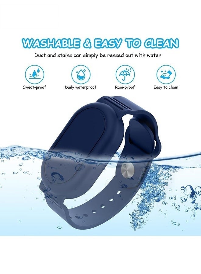 With Silicone Bracelet for Samsung Galaxy Smart Tag 2 - Silicon Protective Case - Adjustable Anti-Lost Watch Band for Toddler Child Protective Case for Backpack, Kids, Elders, Luggage, Pets - Dark Blue - Image 3