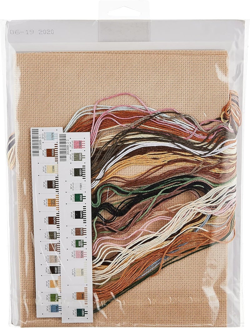 Dimensions 'Teddy & Kittens' Counted Cross Stitch Kit, 14 Count Beige Aida, 14" x 12" - Image 2