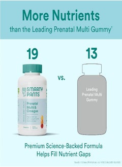 SmartyPants Prenatal Vitamins For Women, Multivitamin Gummies: Omega 3 Fish Oil (Epa/Dha), Biotin, Methylfolate, Vitamin D3, C, Vitamin B12, B6, A, K & Zinc, Inositol, 120 Count (30 Day Supply)  - Image 4