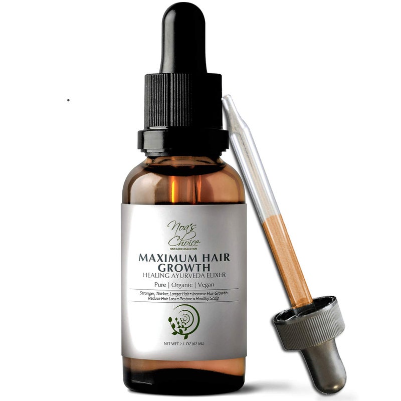 Maximum Slim Noa's Choice ORGANIC Ayurvedic Hair Growth Formula for FULLER, Longer, Thicker, Healthier Hair. Revive your Hair and Scalp TODAY! Best Treatment for Hair Loss & Thinning Hair 2.1 oz - Image 1