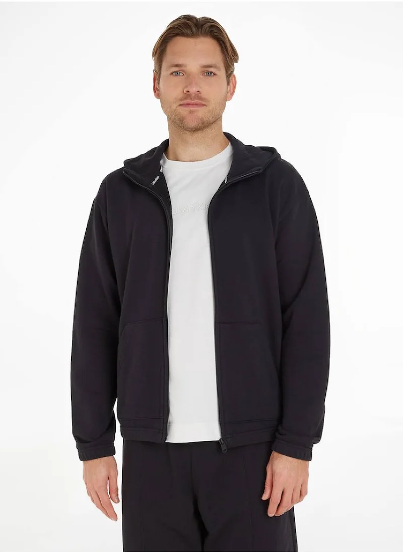 CALVIN KLEIN Calvin Klein Men's Hoody - Long Sleeves - Sportswear - Cotton Sweatshirt, Black