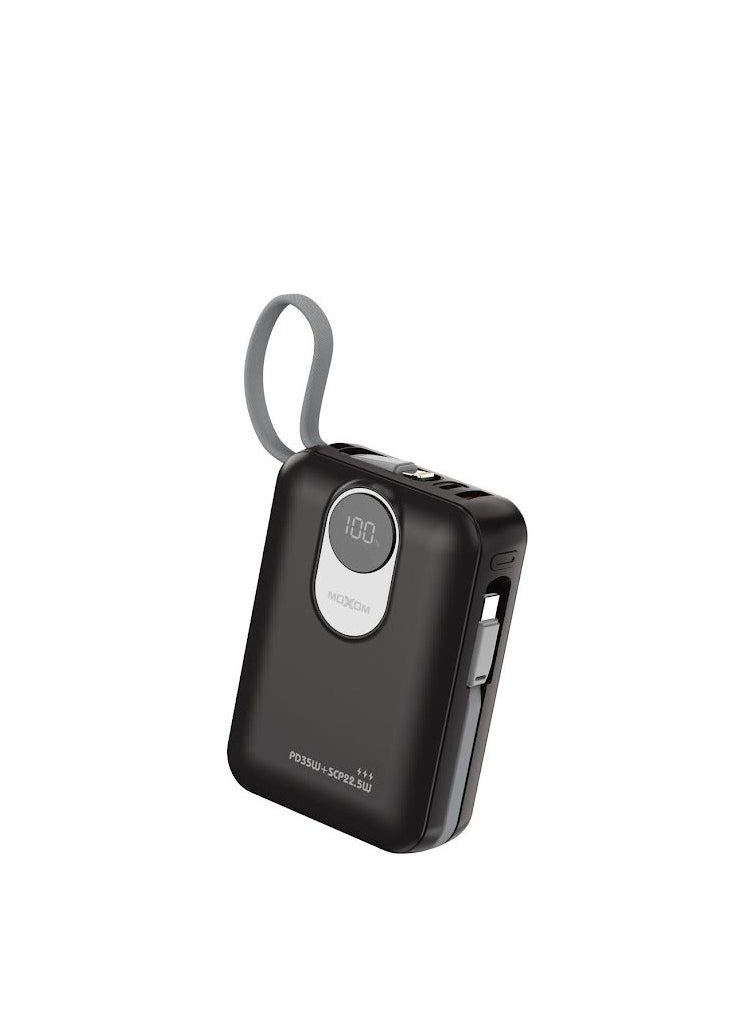 MOXOM MX-PB159 20,000mAh Power Bank with PD35W, SCP22.5W Fast Charging, Type-C & Lightning Cables, LCD Display