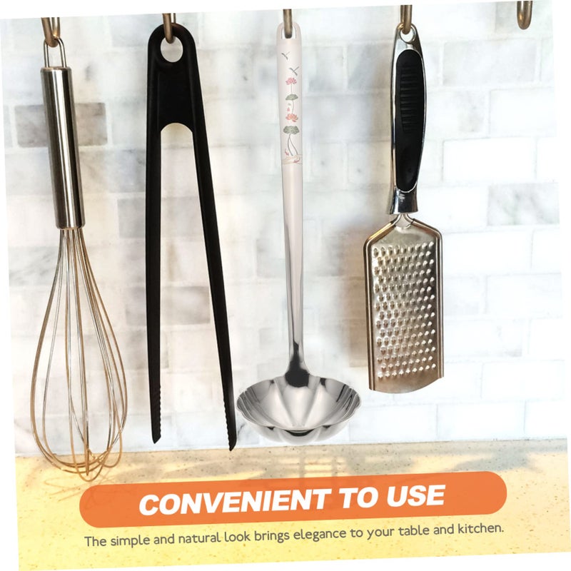 Stainless Steel Soup Ladle Large Serving Spoon Kitchen Tool Fine Finish - Image 4
