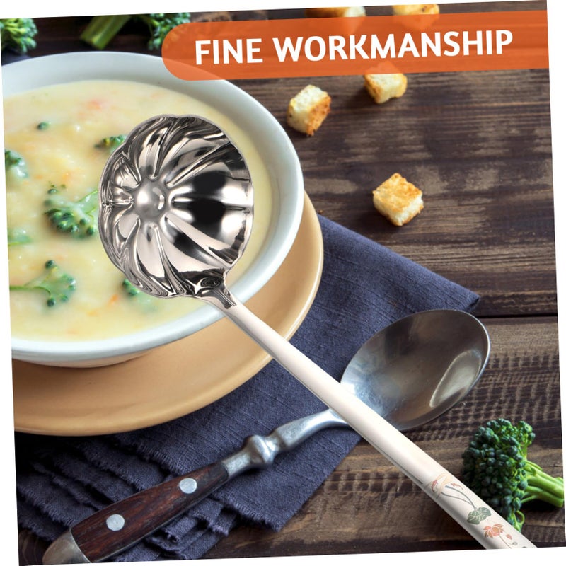 Stainless Steel Soup Ladle Large Serving Spoon Kitchen Tool Fine Finish - Image 5