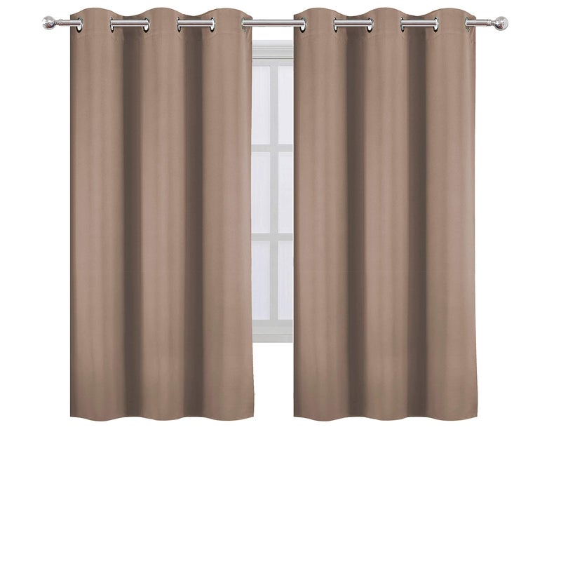 LEMOMO Cappuccino Blackout Curtains 38 x 54 Inch Length/Set of 2 Curtain Panels/Thermal Insulated Room Darkening Blackout Curtains for Bedroom - Image 2