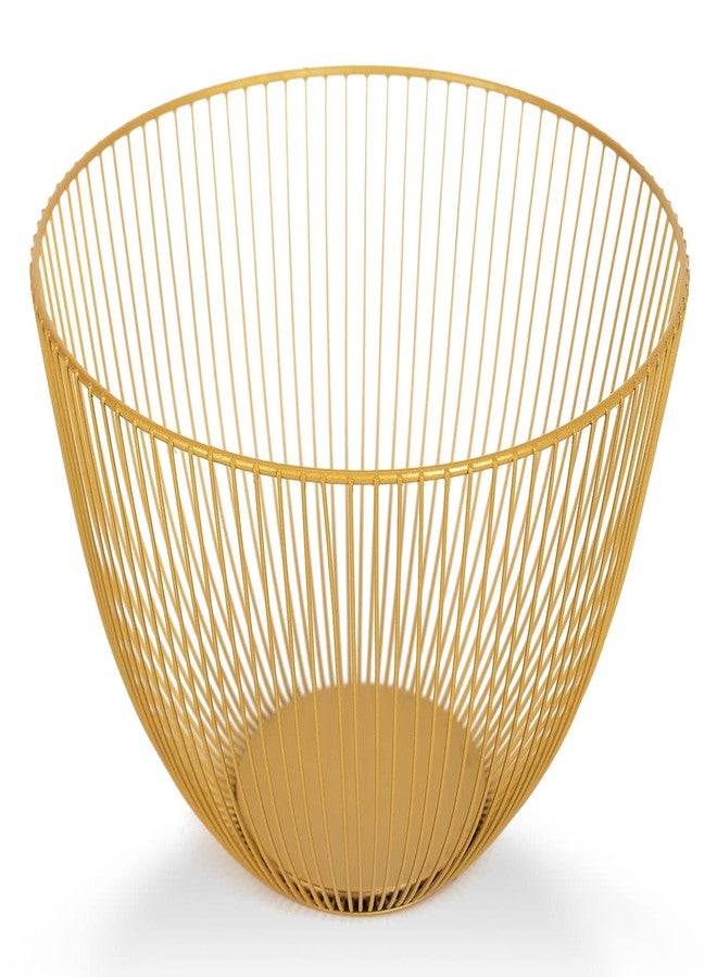 IBWell Wire Fruit Basket Fruit Bowl Kitchen Fruit Basket Stand Fruit Bowls for the Counters Metal Fruit Bowl (Exposure) (Round-Gold) - Image 1