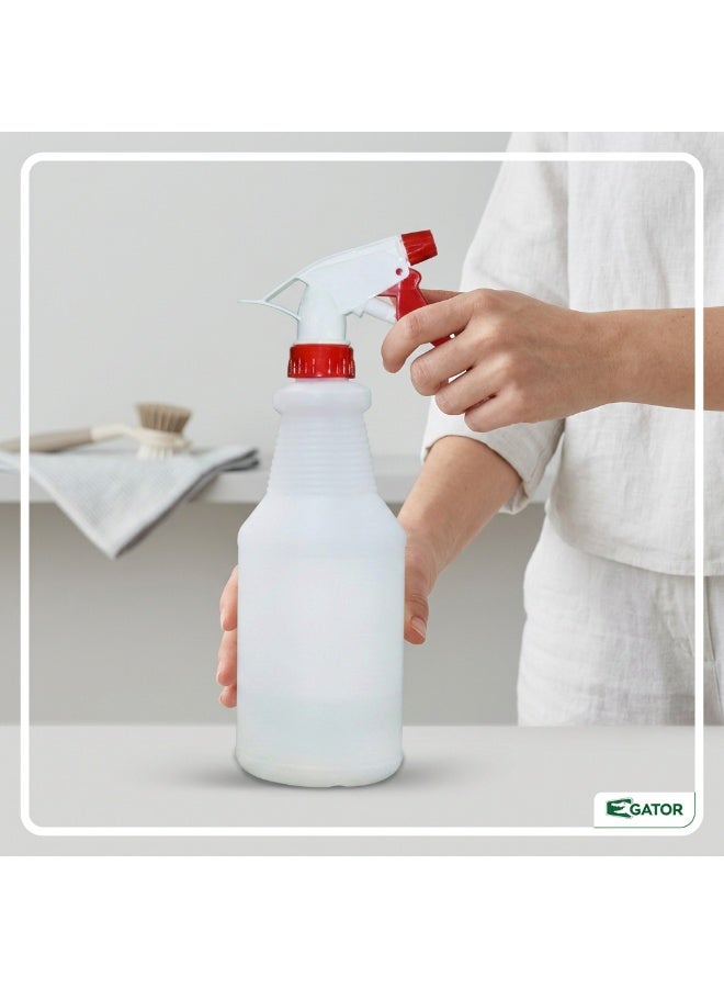 Gator Plastic Spray Bottle 600ml Red | Color-Coded Trigger Sprayer | Adjustable Nozzle | Chemical Resistant | Professional Zone-Specific Cleaning Bottle - Image 5