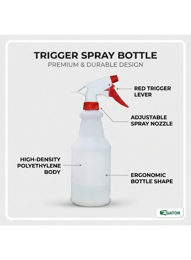 Gator Plastic Spray Bottle 600ml Red | Color-Coded Trigger Sprayer | Adjustable Nozzle | Chemical Resistant | Professional Zone-Specific Cleaning Bottle - Image 2