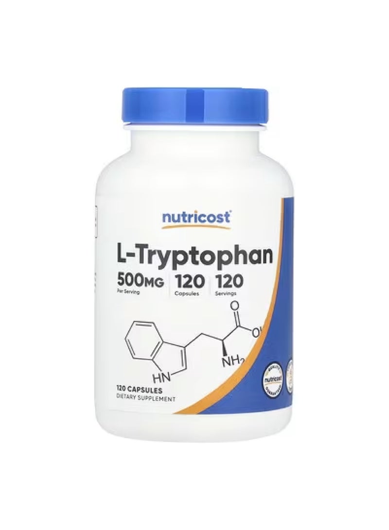 Nutricost L-Tryptophan, 500 mg, 120 Capsules