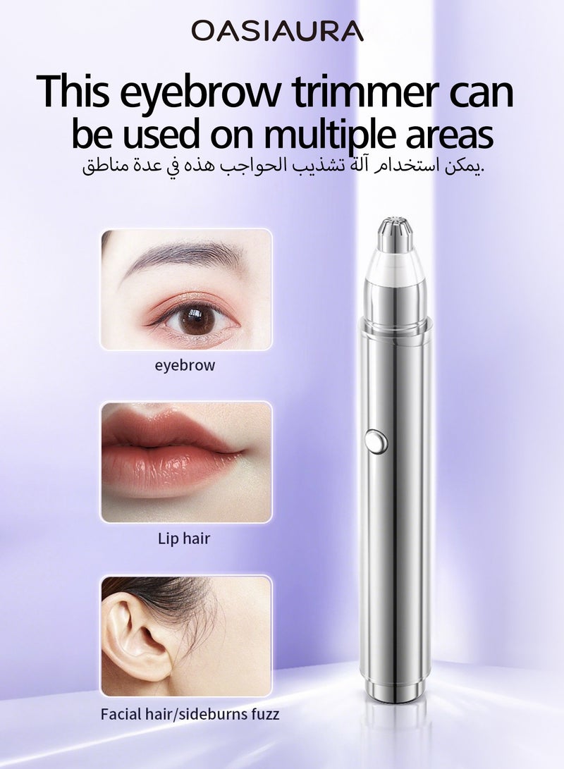 OASIAURA Women's Electric Eyebrow Trimmer, Portable Automatic Eyebrow Razor with LED Light, Rechargeable Eyebrow Pencil for Hair Removal & Beauty Grooming - Image 5