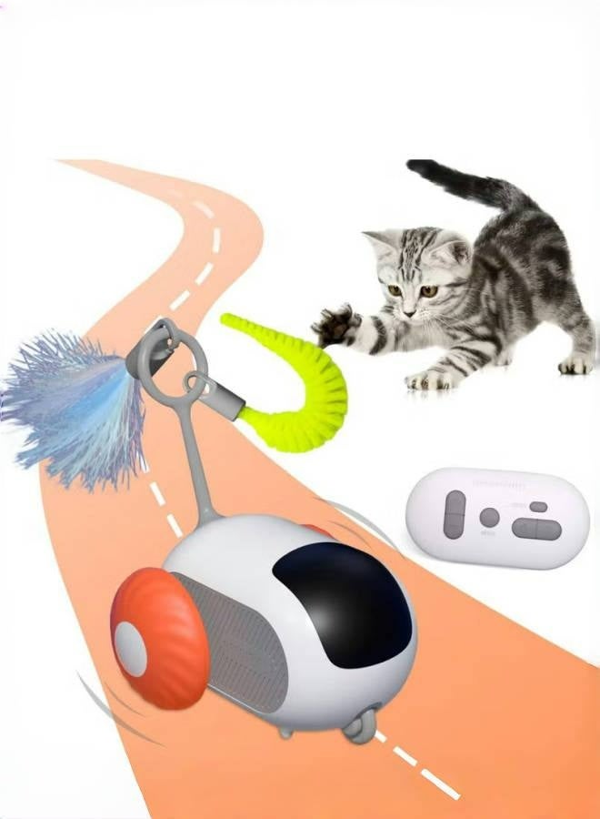 PetGravity Remote Control Cat Toys, Indoor Cat Interactive Chase Toys, Smart Cat Toy Car, Cat Mouse Toys, Remote Control Interactive Self-Playing Cat Toys (Orange) - Image 1