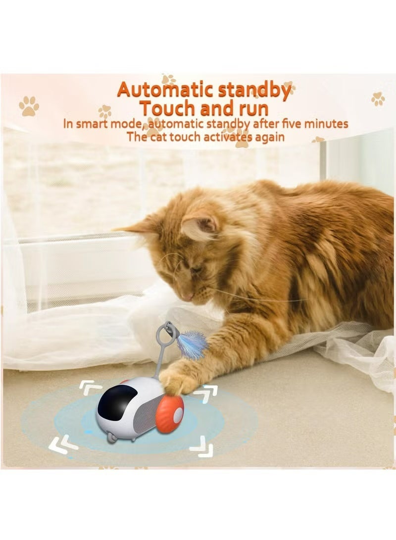 PetGravity Remote Control Cat Toys, Indoor Cat Interactive Chase Toys, Smart Cat Toy Car, Cat Mouse Toys, Remote Control Interactive Self-Playing Cat Toys (Orange) - Image 5