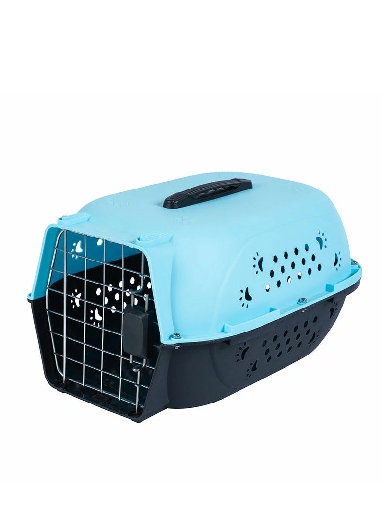 HAPPY PUSS Pet carrier, travel crate for cats and small dogs, outdoor and travel kennel, cage for cats and dogs. Blue color. - Image 5
