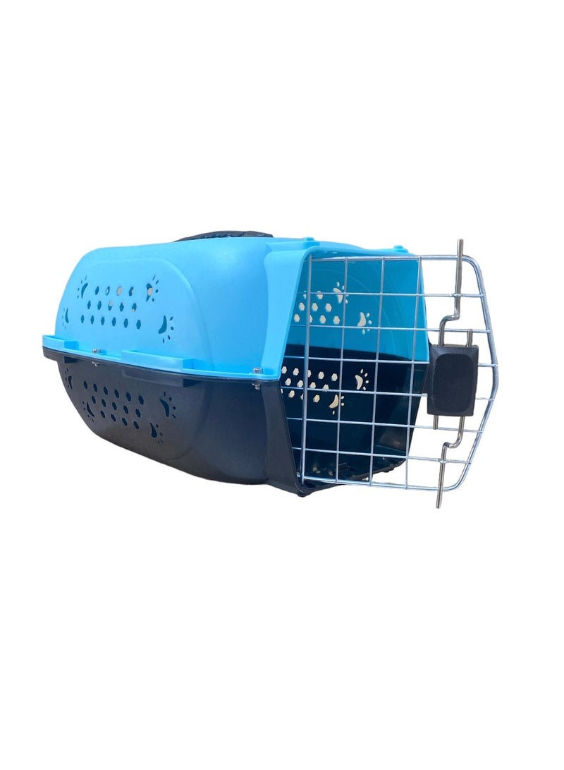 HAPPY PUSS Pet carrier, travel crate for cats and small dogs, outdoor and travel kennel, cage for cats and dogs. Blue color. - Image 4