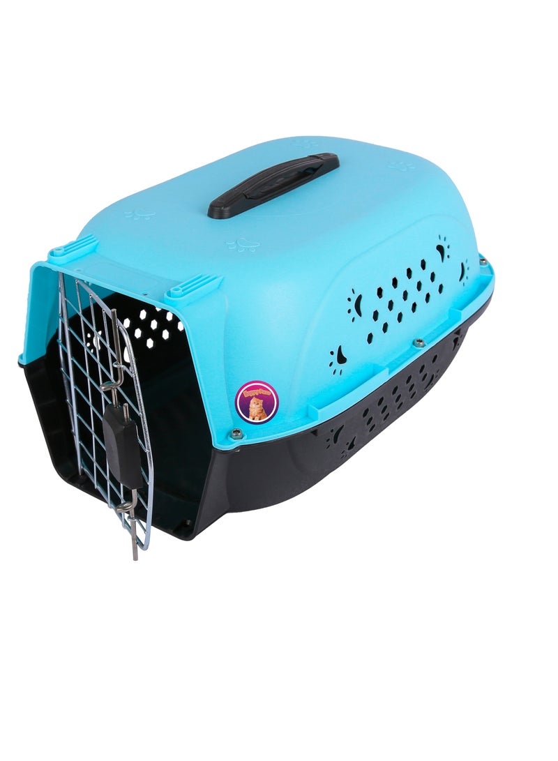 HAPPY PUSS Pet carrier, travel crate for cats and small dogs, outdoor and travel kennel, cage for cats and dogs. Blue color. - Image 2