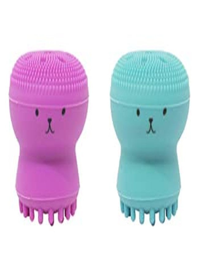 KYNA Set Of 2 Silicone Bathing Scrubber Deep Pore Cleansing Sponge For Home And Parlour Use (Random Colours) - Image 1