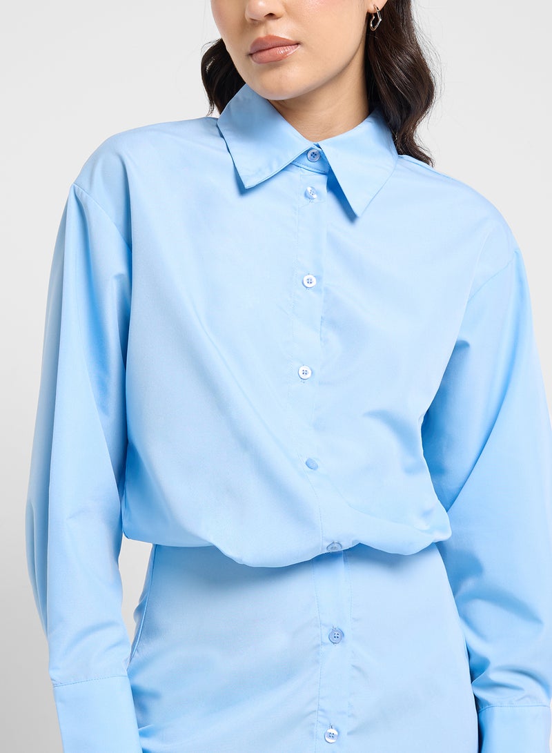 Ginger Clinched Waist Button Down Shirt Dress - Image 3