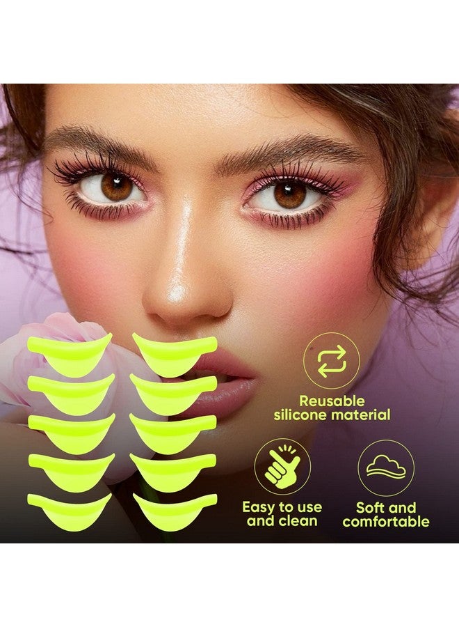 Libeauty Eyelash Lift Shield Lash Perm Pads 10 Pcs Reusable Eyelash Perming Curler Lower Eyelash Pads Lifting Rods - Image 2