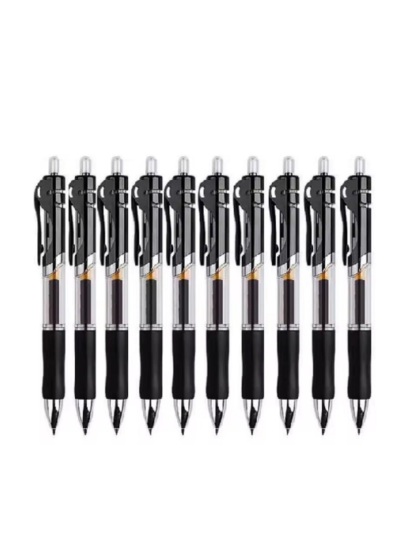 10pcs Gel Pens Stationery Writing Pen Black Ink 0.5mm Refillable Ballpoint Pen Office Back To School Gift - Image 1