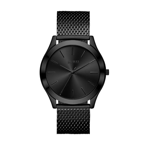BUREI Mens Wrist Watch Analog Stainless Steel Dress Waterproof Quartz Watch for Men with Japanese MovementRefined Gifts for Men Boyfriend Husband Dad - Image 1