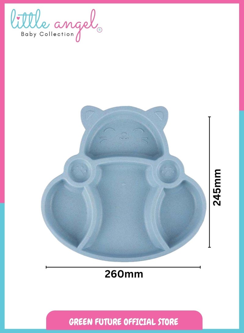 Little Angel Children Plate Dinner Compartment Plate Set - Blue - Image 4