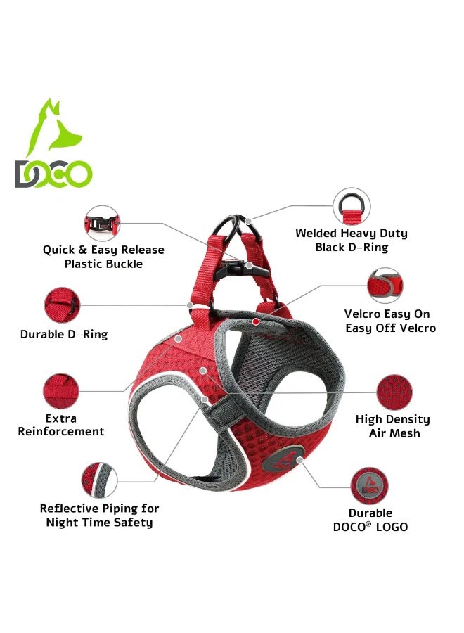 DOCO® NET Mesh Sport Harness XX.Small-30-34cm / 1-2kg-Maroon - Image 2